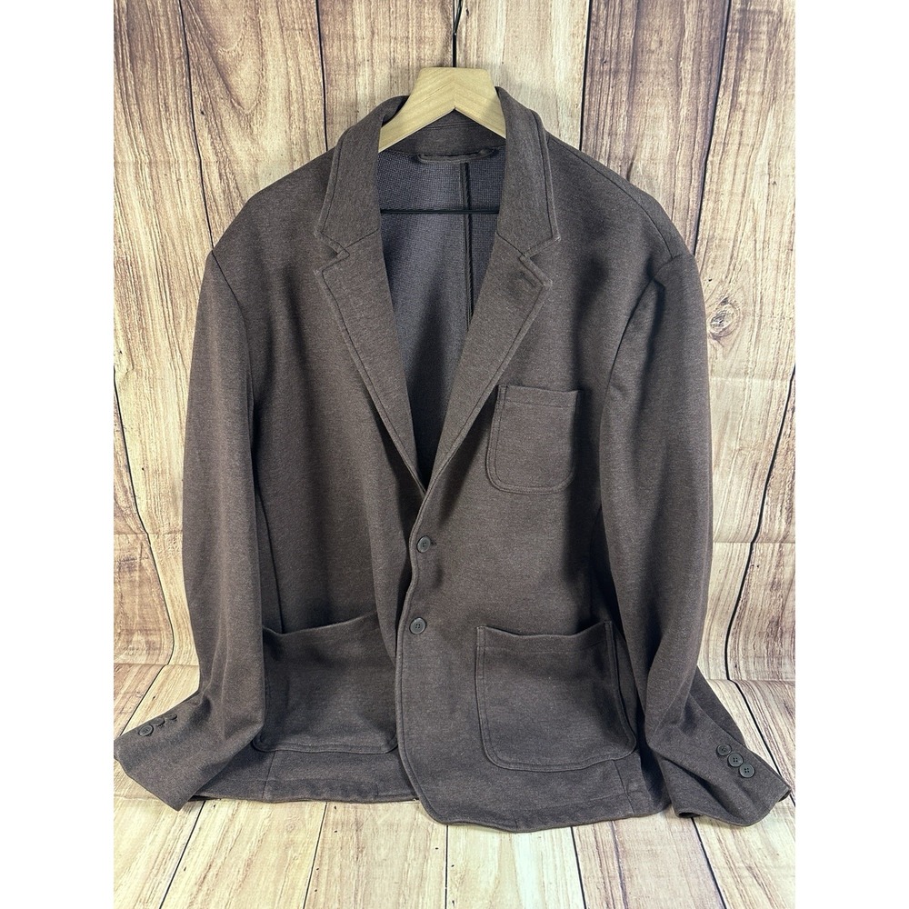 Goodfellow & Co Knit Cotton Blazer Jacket Coat Men's XXL Brown 2 Button 2XL